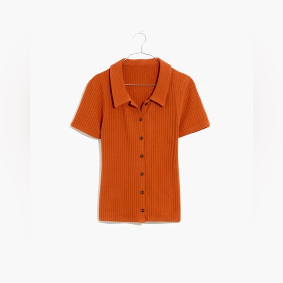 Madewell Ribbed Polo Button Front Tee - Picture 4 of 5